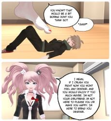 danganronpa foot_crush foot_fetish foot_worship junko_enoshima naegi_makoto