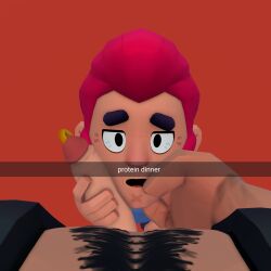 3d brawl_stars bull_(brawl_stars) colt_(brawl_stars) gay male male male_only men only_male strogach sucking suction text video_games