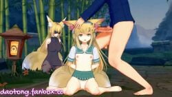 1girls 2girls 3d animal_ears animated arknights blonde_hair blood blue_hairband bouncing_breasts breasts censored corpse daotong death ear_penetration empty_eyes fox_ears fox_girl fox_tail gore green_eyes guro hairband hand_behind_back kneeling long_hair necrophilia nipples penis pixiv_username pussy sailor_collar sailor_uniform skirt_up skull_fucking snuff suzuran_(arknights) vulpisfoglia_(arknights) w_sitting