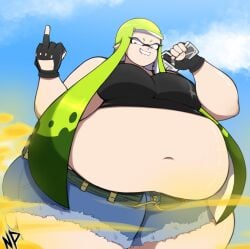 belly black_lagoon fart fart_fetish inkling inkling_girl middle_finger natalie(nataliebum25) nataliebum25 revy revy_(cosplay) splatoon