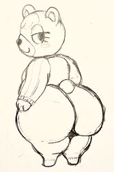 animal_crossing ass bear bottomless female fur huge_ass nintendo shortstack tammy_(animal_crossing) thick_thighs unknown_artist video_games wide_hips