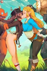 2boys 2girls after_fellatio after_oral ai_generated ambiguous_penetration bandage black_body blonde_hair blue_eyes blush bodysuit bokoblin brown_hair closed_eyes crossover cum cum_on_body cum_on_face dark-skinned_male dark_penis dark_skin elf elf_ears elf_female elf_girl fat_male female forced forced_kiss forced_yuri genitals genshin_impact glowing_eyes hat hilichurls_(species) horn hoyoverse hu_tao_(genshin_impact) impact_lines kissing long_hair lucakp male mask mihoyo monster monster_cock monster_on_female monster_sharing multiple_boys multiple_girls orange_body overweight patreon patreon_link patreon_logo patreon_reward patreon_url patreon_username petite petite_body princess_zelda purple_tongue rape ripped_bodysuit ripped_clothing sex sex_from_behind sharing sharing_monster sharing_partner snout standing standing_sex tagme the_legend_of_zelda the_legend_of_zelda:_breath_of_the_wild thrusting thrusting_into_ass tongue torn_clothes torn_legwear zelda_(breath_of_the_wild)