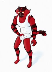 anthro barefoot briefs claws clothed clothing feet generation_7_pokemon grumpy half-closed_eyes hand_in_fly hand_in_underwear hi_res incineroar male markings monotone_briefs monotone_clothing monotone_underwear narrowed_eyes nintendo pantsless pantsless_anthro pantsless_male pokemon pokemon_(species) shirt shirt_tucked_into_underwear simple_background solo striped_markings stripes tank_top tighty_whities tired topwear tucked_into_briefs underwear ursanity white_background white_briefs white_clothing white_shirt white_tank_top white_topwear white_underwear y-fronts yellow_sclera