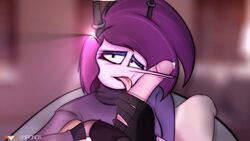 animated anthro blowjob dick female furry gif horn light-skinned_female looking_at_viewer male male/female masturbation mosquito penis pink_skin purple_hair shiny_skin shiponda sucking tongue