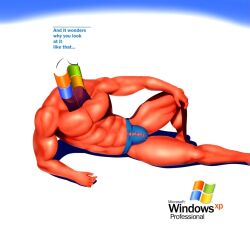 abs bara english_text muscular muscular_male pecs pectorals tagme text underwear underwear_only windows_xp