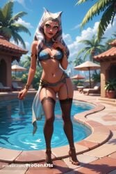 1girls 2d ahsoka_tano ai_generated alien alien_girl alien_humanoid artist_name black_thighhighs blue_eyes blue_sky blurry bottomless bracelet breasts brown_lips clone_wars colored_skin day face_markings female full_body garter_belt garter_straps hi_res humanoid jedi jewelry lips looking_at_viewer lucasfilm markings medium_breasts montrals navel orange_body orange_skin outdoors palm_tree patreon_username pool progenarts pussy skinny sky slim smile solo standing star_wars star_wars:_the_clone_wars star_wars_rebels tentacle_hair thighhighs togruta tree umbrella uncensored water web_address