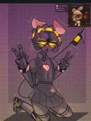 1femboy bunny_ears bunny_teeth cute glitch_productions line_art loving_it madlness maid maid_jax_(the_amazing_digital_circus) maid_uniform male_only murder_drones n_(murder_drones) on_knees peace_sign reference_image robot shy simple_background simple_coloring submissive submissive_male tail yellow_eyes