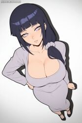 1girls 2d 2d_(artwork) ai_generated beautiful big_breasts breasts cleavage curvy curvy_female female female_only heels high_heels huge_breasts hyuuga_hinata long_hair looking_at_viewer naruto naruto_(series) naruto_shippuden pretty purple_eyes purple_hair seductive seductive_eyes seductive_look solo solo_female waifuinvoker wide_hips