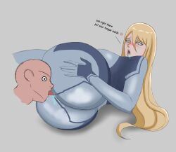 anilingus anilingus_through_clothes big_ass big_breasts cunnilingus cunnilingus_through_clothes fan_made male male_domination metroid moaning original_art samus_aran tomboy