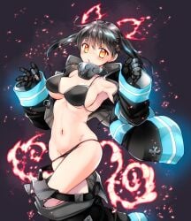 1girls 2d 2d_(artwork) 2d_artwork armpit armpit_crease armpit_peek armpits bare_armpits bare_belly bare_chest bare_hips bare_midriff bare_navel bare_skin bare_thighs belly belly_button big_breasts bikini bikini_bottom bikini_top black-haired_female black_background black_bikini black_bikini_bottom black_bikini_top black_coat black_gloves black_hair black_jacket black_swimsuit black_swimwear blush blush_face blushing_at_viewer blushing_female blushing_lines breasts busty busty_female busty_girl busty_teen coat collarbone curvaceous curvaceous_body curvaceous_female curvaceous_figure curvaceous_hips curvaceous_teen curvy curvy_body curvy_female curvy_figure curvy_hips curvy_teen dark_background digital digital_art digital_drawing digital_drawing_(artwork) digital_media digital_media_(artwork) en'en_no_shouboutai enen_no_shouboutai exposed_armpits exposed_belly exposed_chest exposed_hips exposed_midriff exposed_navel exposed_skin exposed_thighs eyebrows_visible_through_hair female female_focus female_only fingers fire fire_ears fire_force fire_tail firefighter firefighter_coat firefighter_helmet firefighter_jacket firefighter_uniform flames gloves groin hair_between_eyes hairless_armpits halterneck head_tilt hip_dips hourglass_figure inframammary_fold inguinal_crease inguinal_ligament jacket kotatsu_tamaki kurosawa_kiyotaka large_boobs large_breasts lean_figure linea_alba long_hair looking_at_viewer midriff narrow_waist navel neck_guard open_coat open_jacket orange-eyed_female orange_eyes plump_breasts shaved_armpits shoulders simple_background slender_body slender_waist slim_waist solo standing stomach string_bikini swimsuit swimwear teen_girl teenage_girl teenage_tits teenager thighs tilted_head twintails twintails_(hairstyle) underboob upper_body white_pupils wide_hips young_female young_woman