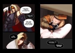 1girls 2boys arc_system_works fellatio female gloves guilty_gear guilty_gear_strive hat long_hair male millia_rage oral penis pivotkraner zato-1