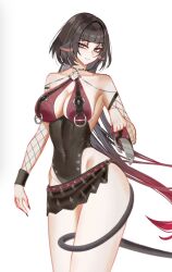 1girls 2025 animal_ears bare_shoulders belt black_hair black_leotard blunt_bangs bodysuit breasts choker cleavage clothing_cutout collar cowboy_shot cross_halter curvy detached_sleeves digital_media_(artwork) eyeliner female female_only fishnet_sleeves fishnets green_eyes halter_neck harness high-leg_leotard holding holding_knife holding_weapon hourglass_figure hoyoverse jane_doe_(nocturne_of_light)_(zenless_zone_zero) jane_doe_(zenless_zone_zero) knife large_breasts layered_clothing leotard light_skin loincloth long_fingernails long_hair long_nails long_tail looking_at_viewer makeup metal_collar metal_ring midriff nail_polish narrow_waist navel navel_cutout o-ring official_alternate_costume painted_fingernails painted_nails pale_skin portrait prehensile_tail rat_cut rat_ears rat_girl rat_tail revealing_clothes s7nsles sharp_fingernails sideboob silver_hardware simple_background skimpy_clothes skirt smile smirk solo standing straps studs tail thick_thighs underboob voluptuous weapon white_background wide_hips wrist_cuff wristbands zenless_zone_zero
