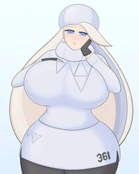 1girls alternate_breast_size artist_request baosart breasts female female_only hourglass_figure huge_breasts human melony_(pokemon) milf nintendo pokemon pokemon_ss thick_thighs wide_hips