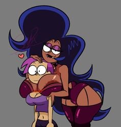 ass between_breasts big_areola big_ass big_breasts big_butt blush breasts bubble_ass bubble_butt cartoon_network choker cleavage corset dark-skinned_female dark_hair dark_skin enid eyeshadow fangs fat_ass fat_butt females females_only huge_breasts incestuous_desire large_ass large_breasts large_butt long_hair looking_at_viewer midriff mother_and_daughter ok_k.o.!_let's_be_heroes pixelzsinful purple_hair thick_ass thick_thighs top_heavy vampire wide_hips wilhamena