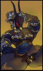 bell_collar buff circuit_the_robot cock_ring crossdressing mcmorthern ponytail red_eyes robot robot_male self_upload smirk solo_male spread_legs wire_hair