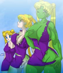 bishoujo_senshi_sailor_moon breast_expansion desingahv eye_color_change hulk hulked_out marvel muscle_growth she-hulk skin_color_change transformation transformation_sequence usagi_tsukino
