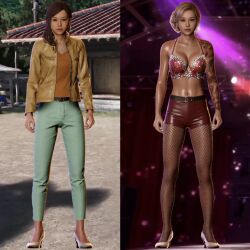 3d ai_generated before_and_after bimbo bimbofication brainwashing cleavage comparing corruption dyed_hair gyaru kogal nightclub riona_(ryuu_ga_gotoku) ryuu_ga_gotoku sole_female strip_club tan tan_body tan_lines tattoo