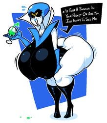 2021 beauty_mark blush deltarune dialogue female female_only gastrictank gloves high_heels huge_ass huge_breasts huge_butt hyper hyper_breasts lipstick nipple_bulge nipples queen_(deltarune) sweating tagme thick_thighs wide_hips wine_glass