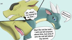 16:9 2021 4_fingers belly black_eyebrows black_lips blue_arms blue_body blue_eyes blue_face blue_feet blue_legs blue_skin brown_body brown_skin colored comic curved_horn dialogue digital_media_(artwork) dragon duo ears_back english_text eyebrows fingers hi_res horn lips looking_at_another looking_at_partner male male/male mammal manfromearth multicolored_body muscular muscular_male nude pivoted_ears scalie simple_background smooth_horn standing teeth text two_tone_body western_dragon white_horn widescreen yellow_arms yellow_belly yellow_body yellow_face yellow_feet yellow_hands yellow_legs yellow_skin