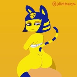 1:1 1boy 1boy1girl 1girls animal_crossing animated ankha ankha_ride_(minus8) anthro anthro_penetrated bandage bodily_fluids domestic_cat duo egyptian felid feline felis female female_penetrated fur genital_fluids human human_on_anthro human_penetrating human_penetrating_anthro interspecies male male/female male_penetrating male_penetrating_female mammal nintendo no_sound on_bottom on_top penetration pussy_juice reverse_cowgirl_position sex short_playtime vaginal vaginal_penetration video video_games villager_(animal_crossing) webm wimbocs yellow_body