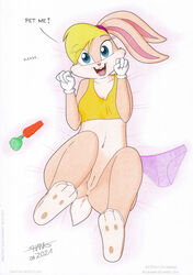 anthro anus ass barefoot bed belly bottomwear carrot clothed clothing feet female food furniture genitals hare lagomorph leporid lola_bunny looney_tunes lying mammal navel no_pants no_underwear nude on_back panties pawpads paws plant pussy rabbit scut_tail shorts solo space_jam tirashanks_(artist) underwear vegetable warner_brothers