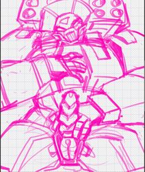 1futa armor constructifucks decepticon futa_only futa_sans_balls futanari geisha hand_on_breast humanoid mask missile monochrome muscular_female penis pink_theme pov pussy robot sketch solo strika transformers