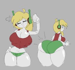 1girls ass ass_expansion big_ass big_breasts blonde_hair bubble_ass bubble_butt busty canon_panties cave_story cleavage curly's_panties curly_brace dotodonoto female huge_breasts large_breasts long_hair panties robot robot_girl round_ass thick_thighs thong