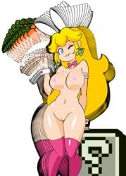 1girls 2girls animated big_breasts blonde_hair blue_eyes bouncing_breasts bowtie breasts brown_hair bunny_ears carrot carrot_(mario) cleavage earrings eyeshadow female female_only fire_flower human human_only large_breasts long_hair makeup mario_(series) minus8 multiple_girls navel nintendo nipples one_eye_closed princess_peach pussy shiny shiny_skin standing super_mario_bros. super_mario_land_2 tagme thighs underboob very_long_hair wink