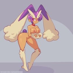 1girls animated ass_shake bunny_ears bunny_girl bunny_tail bunnygirl cosplay dark-skinned_female dark_skin functionally_nude fusion gif lopunny lopunny_(cosplay) pink_eyes poke_amulet pokemon pokemon_(cosplay) pokemon_(species) purple_hair shaking_ass shantae shantae_(character) smooth_skin solo solo_female supersatanson tease teasing