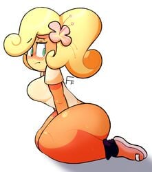 1girls activision anthro ass big_ass blonde_hair blush bubble_butt coco_bandicoot crash_(series) embarrassed feet female female_focus female_only flashfigure frown fur furry green_eyes legs nervous shirt shoes sitting thick_thighs thighs wide_hips