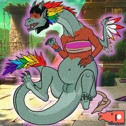 1:1 anthro chel dragon dragon-storm dreamworks female genitals hi_res human mammal mid_transformation pussy solo the_road_to_el_dorado transformation what