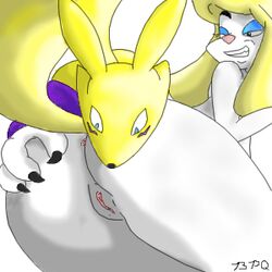 2girls animaniacs bandai bpq00x crossover digimon female minerva_mink multiple_girls renamon warner_brothers