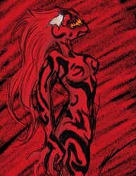 1girls breasts carnage_(marvel) color female female_only hair humanoid long_hair marvel red_hair rule_63 she-carnage side_view smooth_skin solo spider-man_(series) standing symbiote