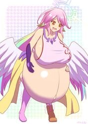 1girls breasts cleavage female female_only huge_belly huge_breasts hyper_belly hyper_pregnancy jibril_(no_game_no_life) kakuajialter no_game_no_life pregnant ready_to_pop solo