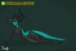 1girls anthro bioluminescence bioluminescent ceramagnus ceratopsian feathered_dinosaur feathers female female_only jurassic_park jurassic_world jurassic_world_alive the_nameless_guy