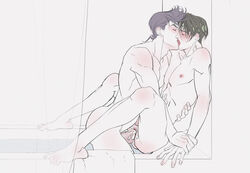 2boys anal anal_creampie anal_penetration anal_sex barefoot bathtub closed_eyes completely_nude creampie cum cum_in_ass diamond_is_unbreakable eyes_closed gay jojo's_bizarre_adventure josuke_higashikata kiss kissing male male/male male_only male_penetrated male_penetrating male_penetrating_male nipples nude nude_male penetration penis rohan_kishibe shower_curtain tagme towel tub water yaoi