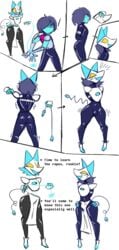 bondage bondage_outfit deltarune drone droneification dunnhierdraws furry kris_(deltarune) malesub mask robot rookie tasque_manager_(deltarune) whip