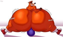 activision anthro ass bandicoot big_butt bobthetanuki bulge clothing crash_(series) fake_crash footwear hi_res huge_butt hyper hyper_butt looking_back male male_only mammal marsupial rear_view shoes socks solo teeth thong underwear video_games