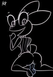 animal_humanoid anthro ass balls bent_legs big_breasts black_background blush breasts clothed clothing curved_penis digital_media_(artwork) dress_shirt duo erection eyebrows eyelashes fatalafterdark female genitals hi_res humanoid lagomorph leporid long_ears male male/female mammal mammal_humanoid monochrome open_mouth partially_clothed penetration penile penis pussy rabbit raised_eyebrows sex shirt signature simple_background smile spread_legs spreading topwear vib-ribbon vibri video_games