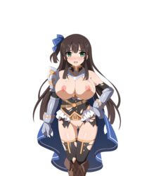 alternate_breast_size ceri_(sakura_dungeon) exposed_breasts game_cg large_breasts pussy sakura_dungeon solo solo_female sprite_edit torn_clothes transparent_png wanaca winged_cloud