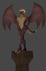 3d_(artwork) animal_genitalia animal_penis anthro black_dragon_(dnd) claws digital_media_(artwork) diphallia diphallism dragon genitals hemipenes horn male morethreedee multi_genitalia multi_penis muscular pedestal penis pose rigged scar solo standing thrar'ixauth