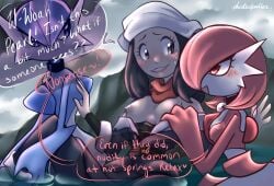 breasts clothing diamond_(dustedpollen) dustedpollen female female/female gallade gardevoir group hot_spring human humanoid male male/female mammal nintendo outdoors pearl_(dustedpollen) platie_(dustedpollen) pokémon_(species) pokemon pokemon_(species) undressing video_games water yuri