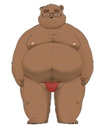 2021 96panda anthro asian_clothing belly big_belly black_nose brown_body brown_fur closed_eyes clothing east_asian_clothing eyewear fundoshi fur glasses hi_res humanoid_hands japanese_clothing kemono male mammal moobs navel nipples overweight overweight_male red_clothing red_fundoshi red_underwear simple_background solo underwear ursid white_background