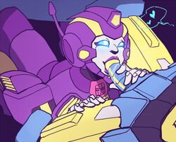 1boy 1girls alien alien_girl artist_request blue_eyes fellatio female machine male nautica nightbeat oral penis purple_lips purple_lipstick robot robot_girl saliva solo source_request transformers transformers_idw