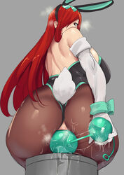 1girls anal anal_beads anal_masturbation anal_toy anus ass big_ass big_breasts breasts bubble_butt bunny_ears bunny_girl bunny_suit bunny_tail bunnysuit commentary_request erza_scarlet fairy_tail female female_only gloves hips huge_anal_beads large_breasts large_hips long_hair long_legs looking_at_viewer looking_back masturbation pantyhose red_hair seduction seductive seductive_eyes seductive_look seductive_mouth seductive_pose seductive_smile sex_toy solo stockings stormcow toy wide_hips