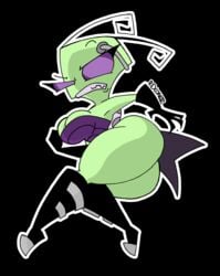 1girls alien alien_girl antennae ass boots breasts clothed clothed_female clothing female female_only gloves green_skin invader_zim irken looking_at_viewer looking_back mini_milf nickelodeon purple_eyes rexon02 shortstack solo solo_female tak tak_(invader_zim) tak_(irken)_(invader_zim) thick_thighs thighs