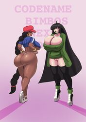 2girls abigail_lincoln annon ass big_ass big_breasts bimbo bimbofication bimbofied black_hair breasts cartoon_network choker cleavage closed_eyes codename:_kids_next_door curvy dark-skinned_female dark_skin earrings eyeshadow female g-string green_lipstick happy hat high_heels hoop_earrings hourglass_figure huge_ass huge_breasts kuki_sanban lipstick long_fingernails long_hair makeup multiple_girls muscular muscular_female nail_polish nipple_bulge numbuh_3 numbuh_5 pussy smile smooth_skin text thick_lips thick_thighs very_high_heels very_long_hair voluptuous