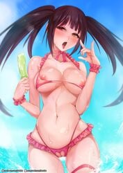 1girls bikini bikini_bottom bikini_top blowjob_face blush date_a_live heart-shaped_panties heterochromia ice_cream nephlite nipples nipples_visible_through_clothing nude_female open_mouth rebe11 solo_female swimsuit tagme teasing through_clothes tokisaki_kurumi tongue_out twintails uncensored