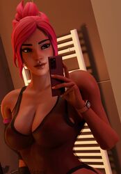 3d bathroom big_breasts caladdicted fortnite fortnite:_battle_royale ocean_(fortnite) one-piece_swimsuit pink_hair see-through_clothing see-through_swimsuit source_request swimsuit tagme