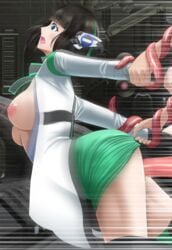 1girls ambiguous_penetration android android_girl arm_grab ass black_hair blue_eyes blush breasts breasts_out clothed_sex clothing concerned covered_penetration exposed_breasts female from_behind grabbing_arm grabbing_from_behind green_skirt implied_penetration implied_sex is_(kamen_rider_zero-one) kamen_rider kamen_rider_zero-one_(series) male nipples open_mouth penetration penis prison_guard_position red_tentacles robot robot_ears robot_girl robot_humanoid sex sex_under_clothes sex_under_skirt shocked_expression shocked_eyes short_hair skirt skirt_lift surprised surprised_expression tentacle tentacle_under_skirt tentacles_under_clothes vaginal_penetration wide_eyed